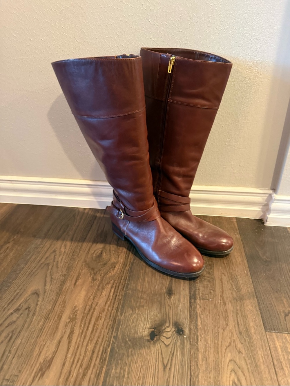 Bandolino Tall Riding Boots - Chestnut Brown Leather